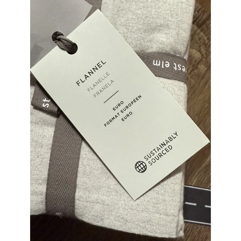 West Elm One (1) Grey Flannel Sham Solid Euro Gray Frost NWT Pillow Cover